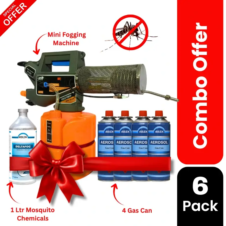 Torpedo Mosquito Fogger Machine with 4 Gas Cans & 1L Deltafog